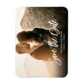 Moderne SkriptWedding speichert das Date-Foto Magnet (Vertikal)