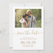 Moderne SkriptWedding speichert die Datumskarten Save The Date (Vorderseite)
