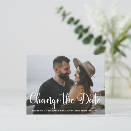 Moderne Skriptzeitverschiebung Postkarte (Stehend Vorderseite)