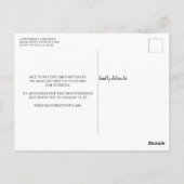 Moderne Skriptzeitverschiebung Postkarte (Rückseite)