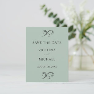 Moderne Skulpturen Minimalistische Grüne Hochzeit Save The Date