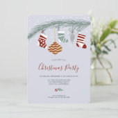 Moderne skurrile Weihnachtssocken-Illustration Einladung (Stehend Vorderseite)