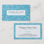 Moderne Sky-Blue Glitzer Textur Weiß & Schwarz Visitenkarte (Vorne/Hinten)