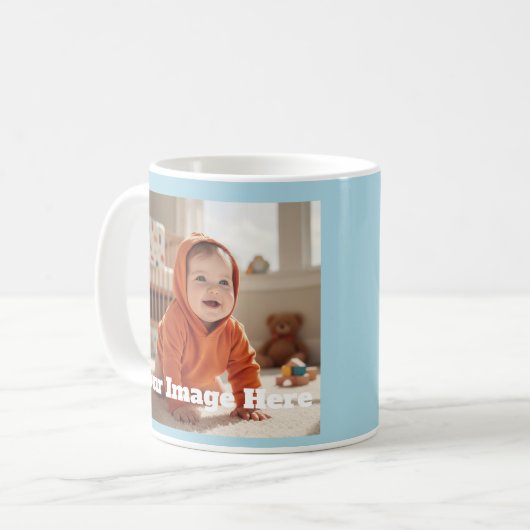 Moderne Sky Blue individuell anpassbare Tasse (Vorderseite Links)