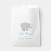 Moderne Sky Blue und Graue Elephant Boy Baby Dusch Geschenktütchen (Vorderseite)