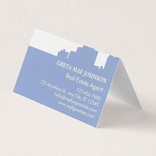 Moderne Skyline geklappt Visitenkarten (Rückseite)