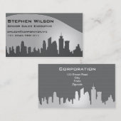 Moderne Skyline-Grau-Visitenkarte Visitenkarte (Vorne/Hinten)