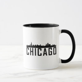 Moderne Skyline-Silhouette in Chicago City Tasse
