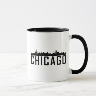 Moderne Skyline-Silhouette in Chicago City Tasse