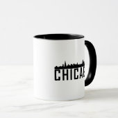 Moderne Skyline-Silhouette in Chicago City Tasse (VorderseiteRechts)