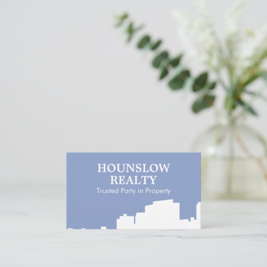 Moderne Skyline Visitenkarte (Stehend Vorderseite)