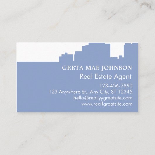 Moderne Skyline Visitenkarte (Rückseite)