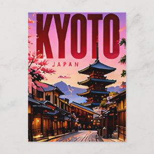 ⛩ Moderne Skyline von Kyoto im Stadtstil ⛩ Postkarte