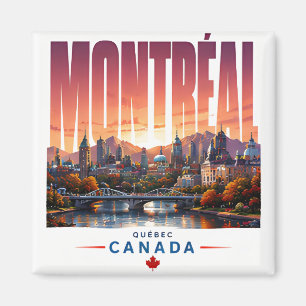 🍂 Moderne Skyline von Montreal im Stadtstil 🍂 Magnet