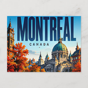🍁 Moderne Skyline von Montreal im Stadtstil 🍁 Postkarte