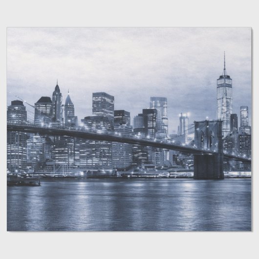 Moderne Skyline von New York City Geschenkpapier (Flach)