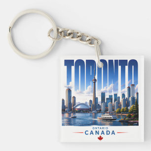 🍁 Moderne Skyline von Toronto im Stadtstil 🍁 Schlüsselanhänger
