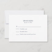 Moderne Slate Blue Custom Foto Wedding RSVP Card Dankeskarte (Vorderseite)