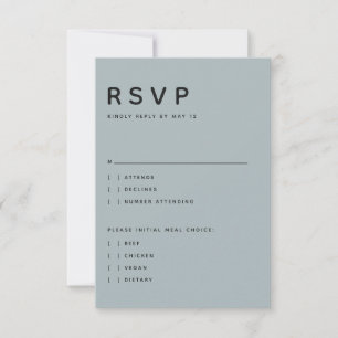 MODERNE SLATE-EDITORIALE GROSSBUCHSTABEN ZUSAGEN O RSVP KARTE