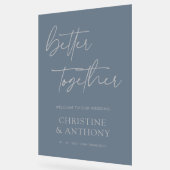 Moderne Slate Gray & Silver Better Together Weddin Acrylschild (Winkel)