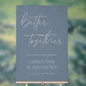 Moderne Slate Gray & Silver Better Together Weddin Acrylschild (Neutral)