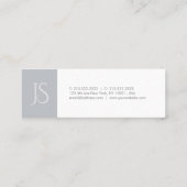 Moderne Sleek Chic Mit Monogramm Trendy Schlicht Mini Visitenkarte (Rückseite)