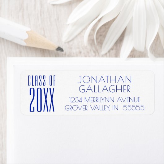 Moderne Sleek CLASS OF 20XX Royal Blue Abschluss (Insitu)