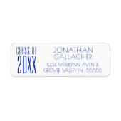 Moderne Sleek CLASS OF 20XX Royal Blue Abschluss (Vorne)