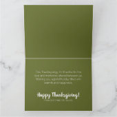 Moderne Sleek Dankbarkeit Erntedank Grußkarte Karte (Innenseite)