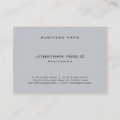 Moderne Sleek Elegante Graue Vorlage Trendy Chic Visitenkarte (Rückseite)