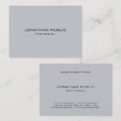 Moderne Sleek Elegante Graue Vorlage Trendy Chic Visitenkarte (Vorne/Hinten)