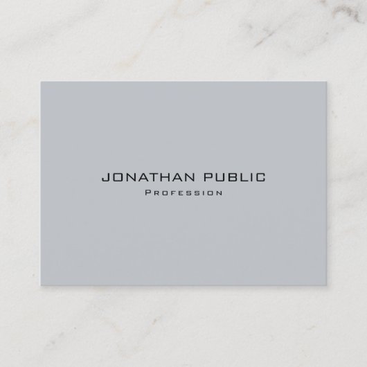 Moderne Sleek Elegante Graue Vorlage Trendy Chic Visitenkarte (Vorderseite)