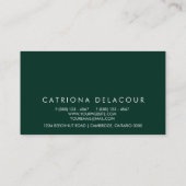 Moderne Sleek Elegante Grüne Visitenkarte (Rückseite)