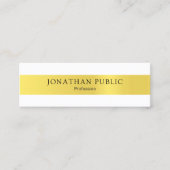 Moderne Sleek Elegantes Gold Design Trendy Schlich Mini Visitenkarte (Vorderseite)