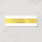Moderne Sleek Elegantes Gold Design Trendy Schlich Mini Visitenkarte (Rückseite)