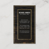 Moderne Sleek Gold Border Dark Wood Business Card Visitenkarte (Rückseite)