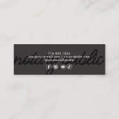 Moderne Sleek Notary Black Gray Gold Einfache Mark Mini Visitenkarte (Rückseite)