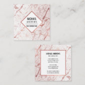 Moderne Sleek Rose Goldene Forelle Quadratische Visitenkarte (Vorne/Hinten)