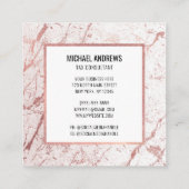 Moderne Sleek Rose Goldene Forelle Quadratische Visitenkarte (Rückseite)