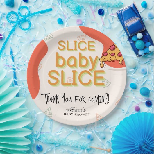Moderne Slice Baby Slice Pizza Baby Dusche Pappteller (Party)