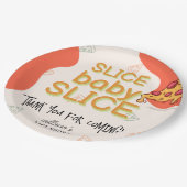 Moderne Slice Baby Slice Pizza Baby Dusche Pappteller (Schrägansicht)