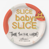 Moderne Slice Baby Slice Pizza Baby Dusche Pappteller (Vorderseite)