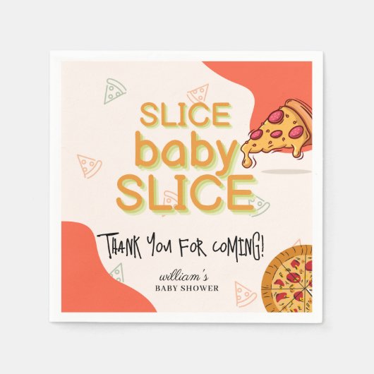 Moderne Slice Baby Slice Pizza Baby Dusche Serviette (Vorderseite)
