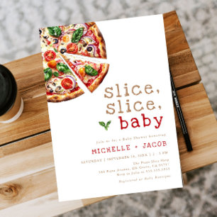 Moderne Slice Slice Baby Pizza Baby Dusche Einladung