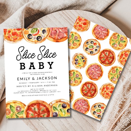 Moderne Slice Slice Baby Pizza Baby Dusche Einladung
