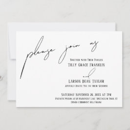 Moderne Slim Handwriting Einfach bei uns anmelden Einladung