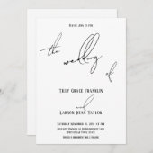 Moderne Slim Handwriting Einfach die Hochzeit von Einladung (Vorne/Hinten)