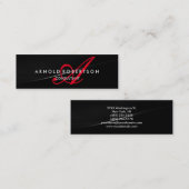 Moderne Slim Monogram Trendy Business Card Mini Visitenkarte (Vorne/Hinten)