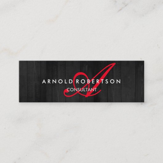 Moderne Slim Monogram Trendy Floor Gray Schlicht Mini Visitenkarte (Vorderseite)