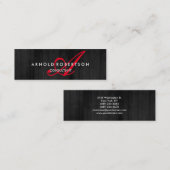 Moderne Slim Monogram Trendy Floor Gray Schlicht Mini Visitenkarte (Vorne/Hinten)